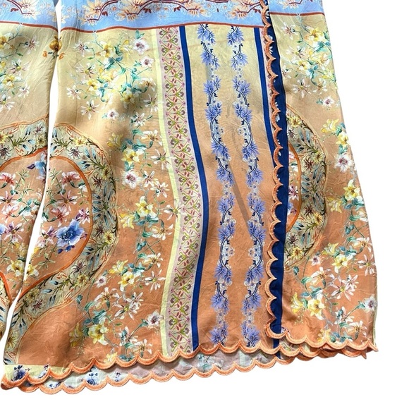 Johnny Was Silky Printed Wide Open Leg Pull On Bohemian Artsy Pants Women’s XL - Picture 6 of 10